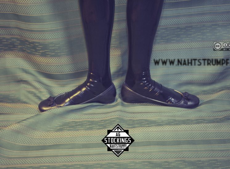 Latex stockings, flats