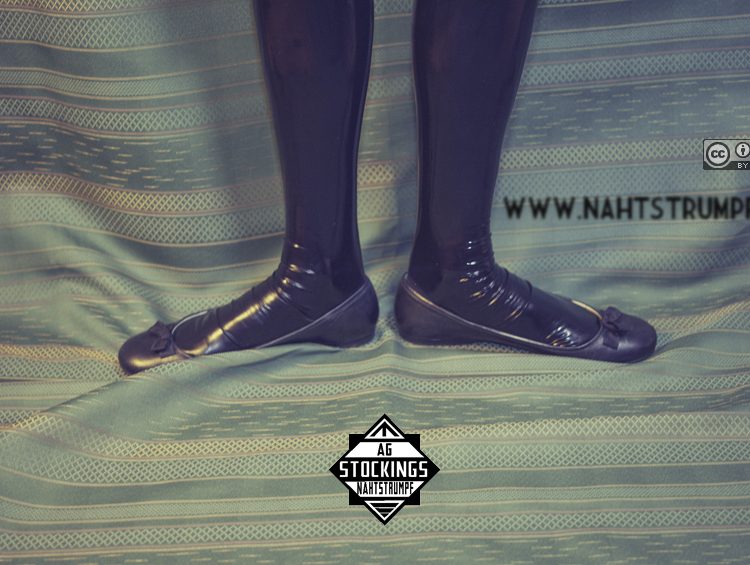 Latex stockings, flats