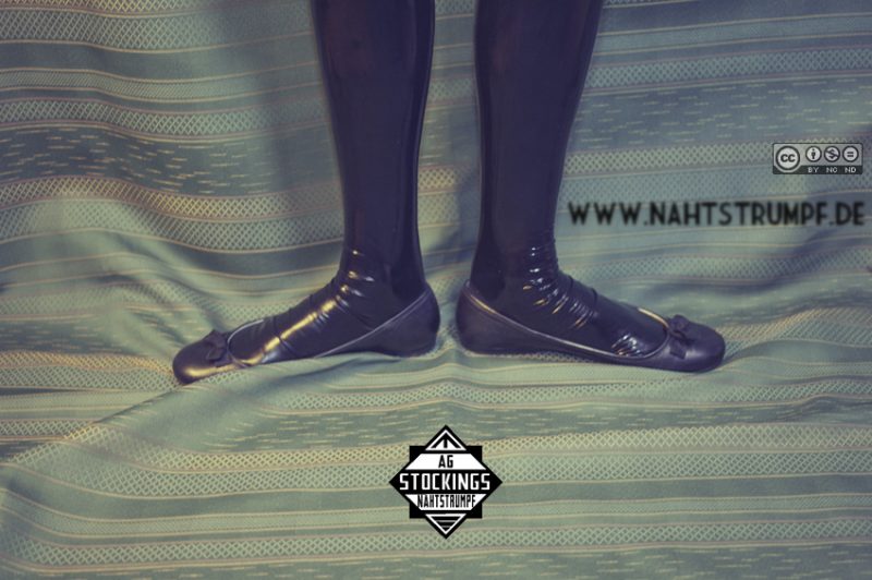 Latex stockings, flats
