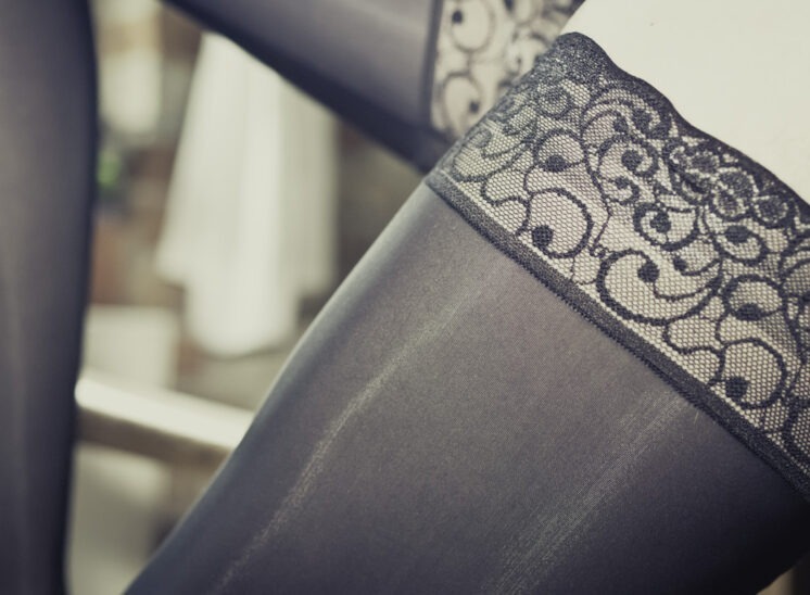 Lace top AG Nahtstrumpf handmade run resist stockings