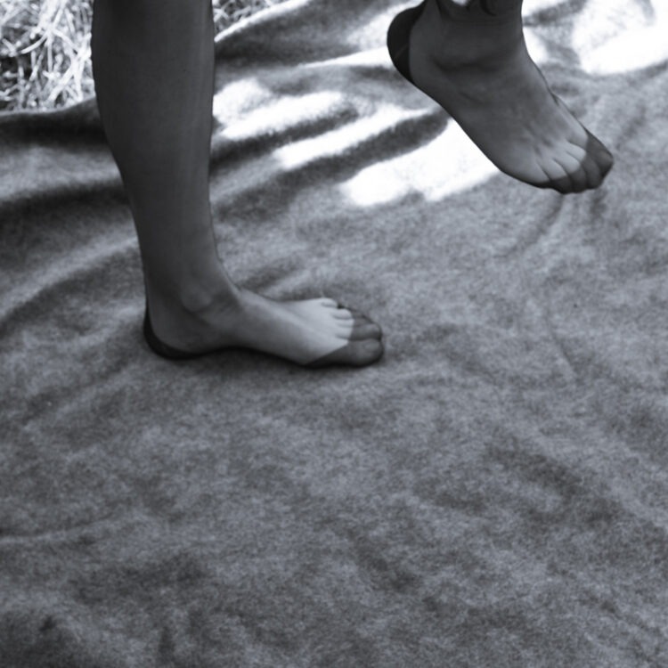 Nylon girl is showing her nylon feets