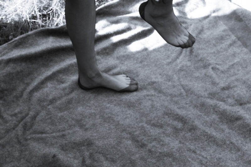 Nylon girl is showing her nylon feets