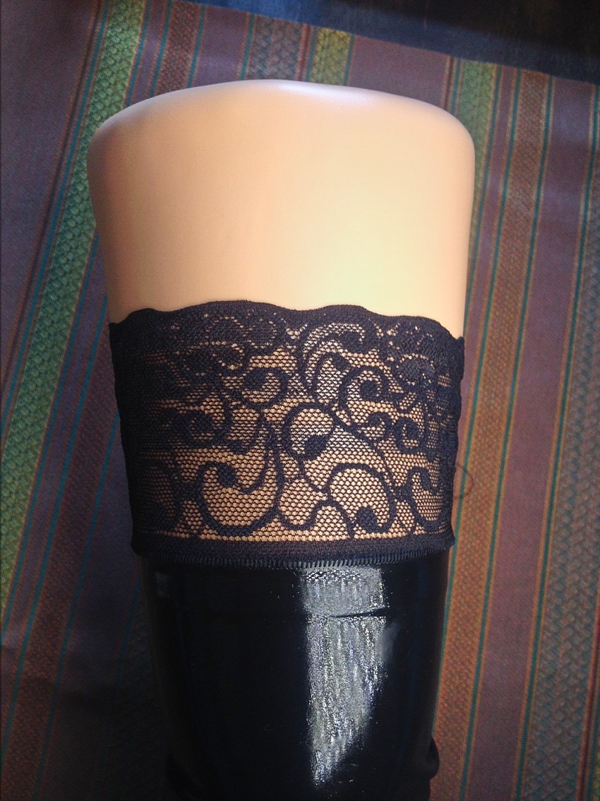 Hold-up latex stockings