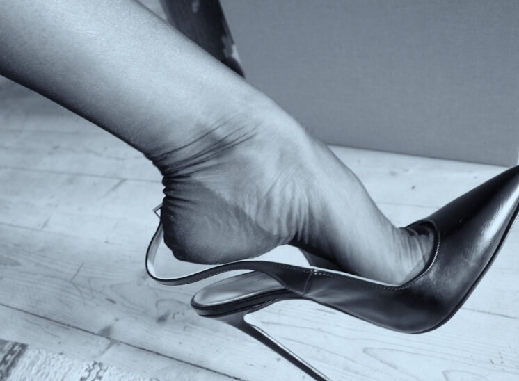 Italian high heels and cuban heels nylon stockings