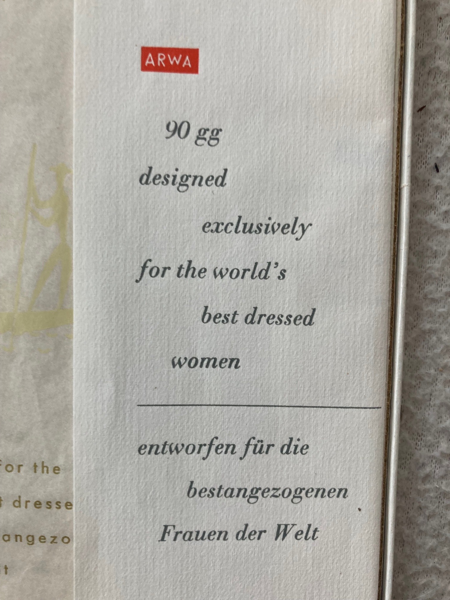 Detail Einlegeblatt Arwa 90 gg ff Nahtstruempfe