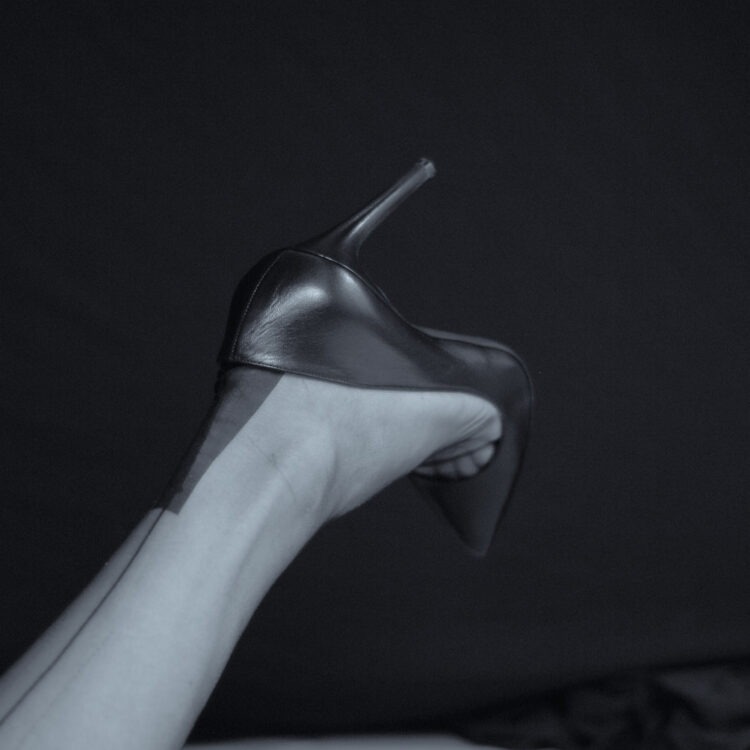 seamed stockings and Louboutin heels