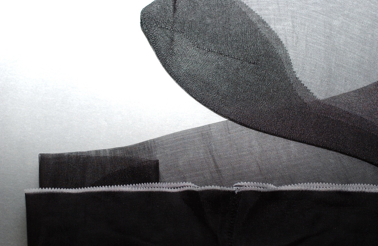 Cervin Nahtstrumpf im Detail. Abschlußkante des Doppelrandes