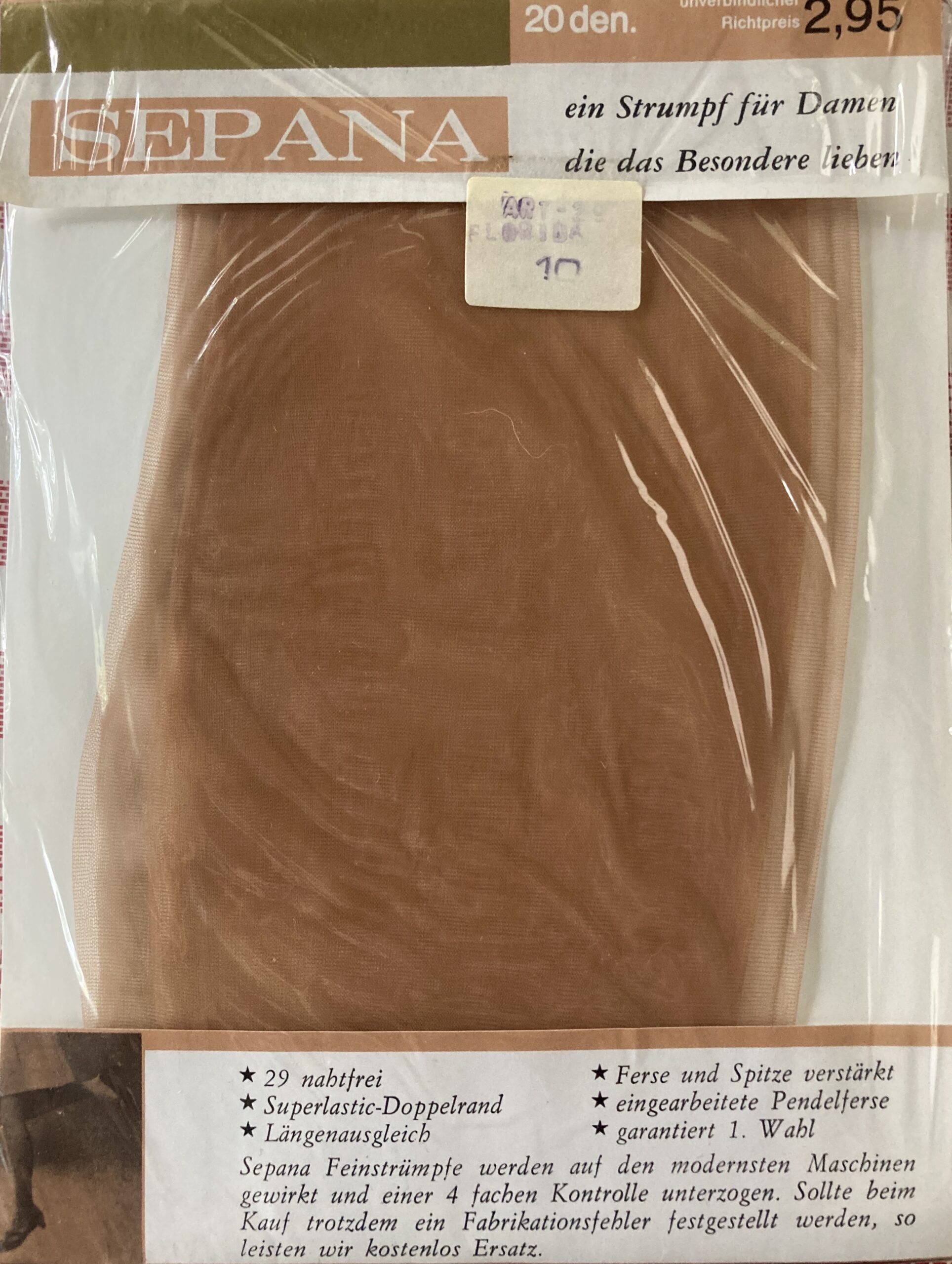 Verpackung Sepana nahtlose Strümpfe