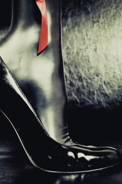 Seamed latex soxs AG Nahtstrumpf Latex soxs