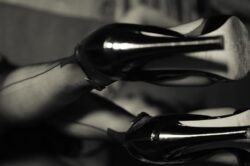 'The corresponding under part of a shoe" Underpart of high heels and ff nylons